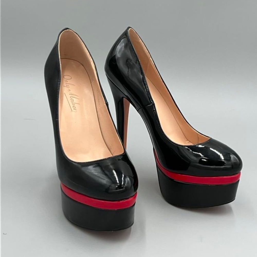 Brand new Only Maker black patent heels sz 9
